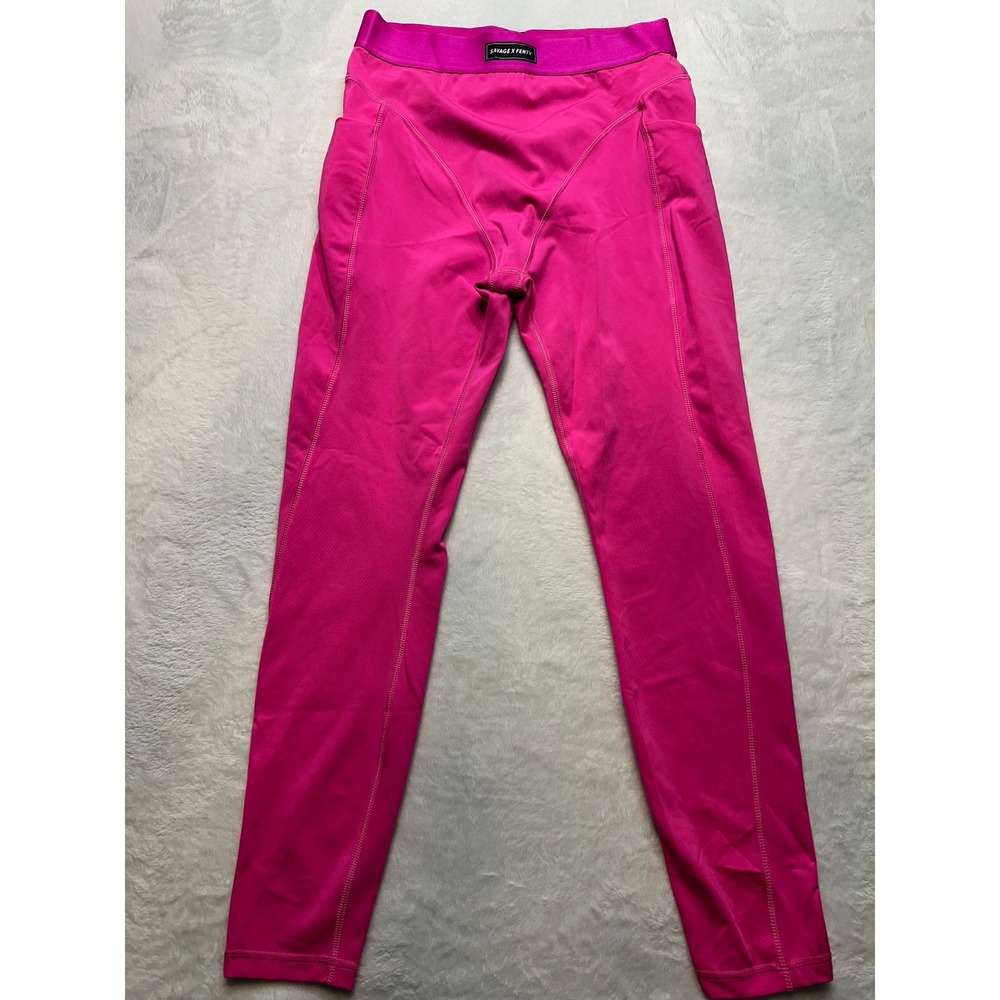 Savage X Fenty Hot Pink High Waisted Active Leggings with Pockets Size Small-170